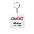 Ride Fast Live Long Square Keychain — Motorcycle Logo Keyring