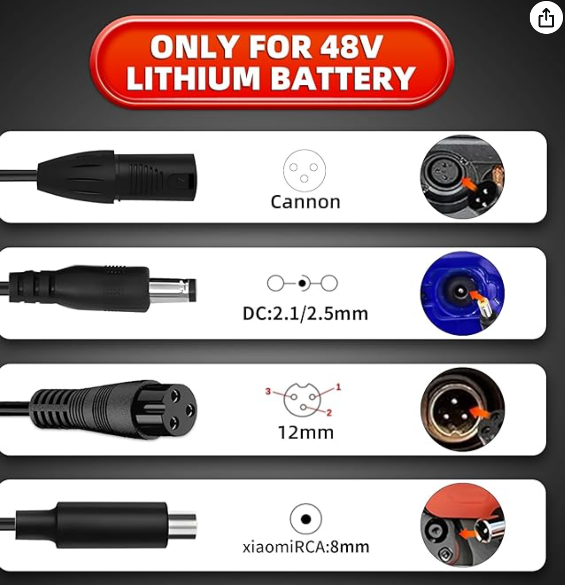 Fast Electric Bike Charger - 48V MAX