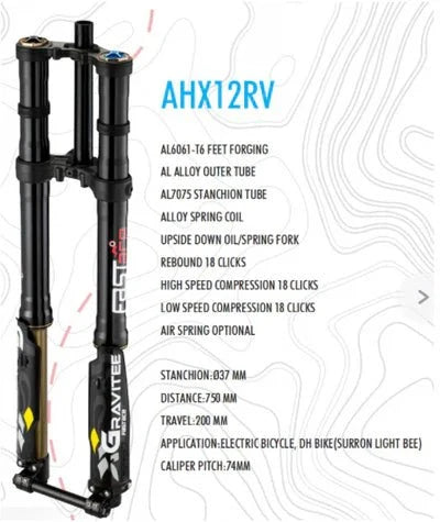 AHX12RV FastAce Gravitee Fork for E-Moto