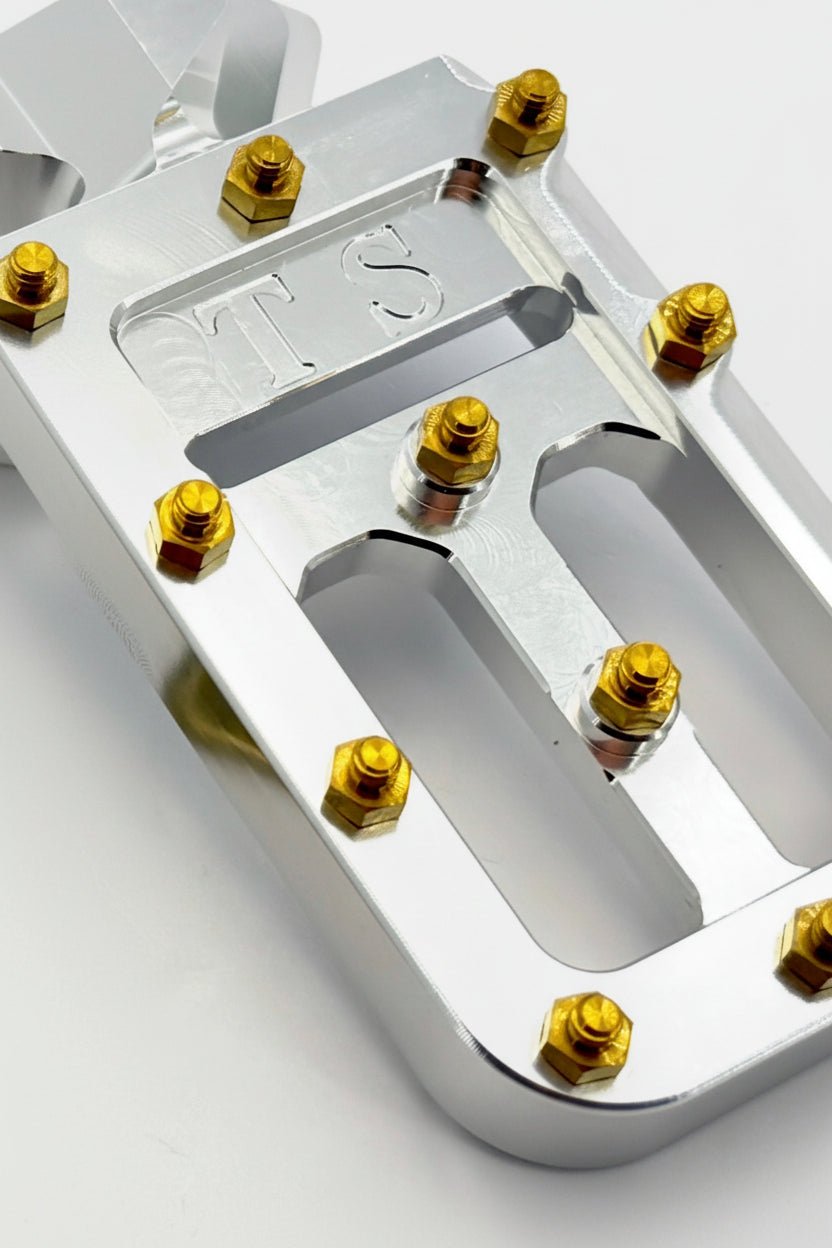 TS Custom Foot Pegs w/ Titanium Grips for Surron and Most Light E-moto